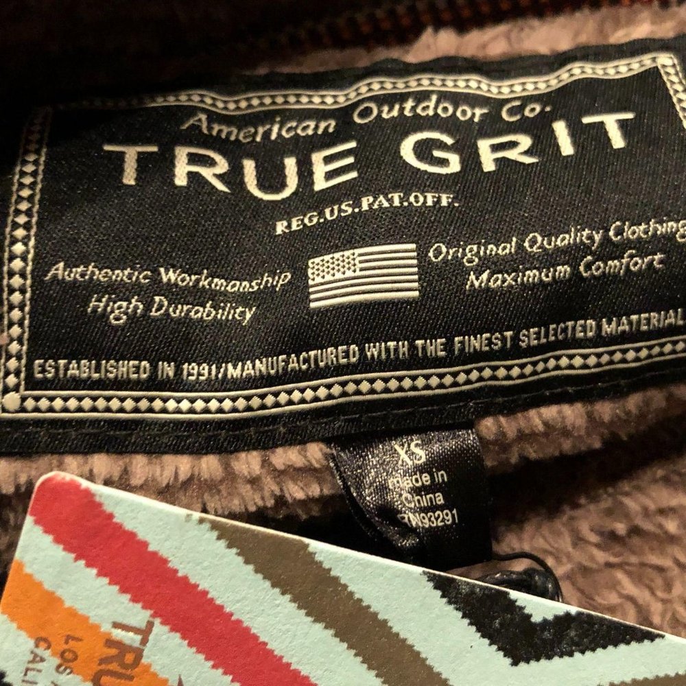 True Grit Luxe Fleece 1/4 Zip Pullover Top Mocha - Picture 10 of 14